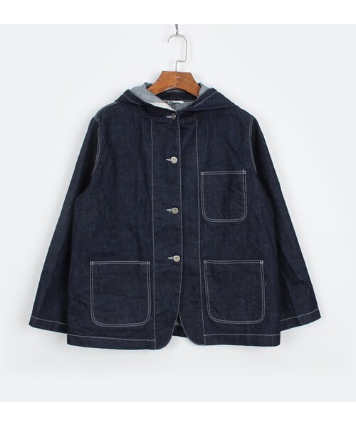 OLDMICKEY (オールドミッキー)の「シンプルボタンダウンフード付きデニムジャケット(P000BJQH)(デニムジャケット・レディース・F)」の1枚目の写真