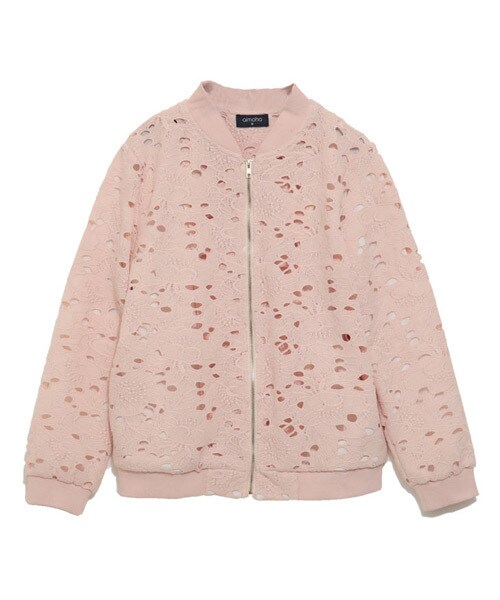 aimoha(アイモハ)の「レースブルゾン(ブルゾン・レディース・ピンク・フリー)」の1枚目の写真