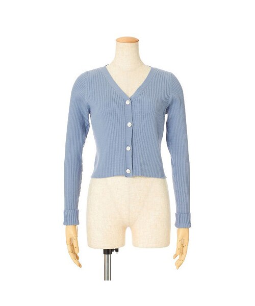 an another angelus（アンアナザーアンジェラス）の「陶器風ローズ釦ニットカーディガン/an another angelus（カーディガン/ボレロ・レディース・その他）」の2枚目の写真