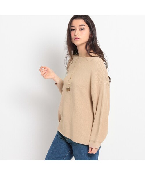 OZOC（オゾック）の「USコットンパフスリーブニットプルオーバー（トップス・レディース・オフホワイト/ベージュ/ピンク・その他）」の3枚目の写真