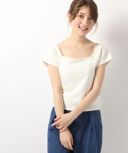 Heather(ヘザー)の「フライス*チビTEE(トップス・ホワイト/ブラック/レッド/マスタード)」の1枚目の写真