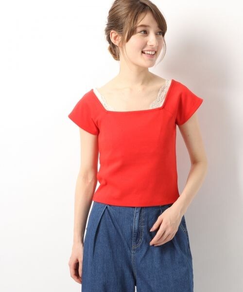 Heather(ヘザー)の「フライス*チビTEE(トップス・ホワイト/ブラック/レッド/マスタード)」の4枚目の写真