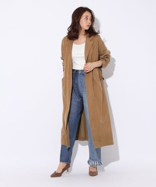 niko and...（ニコアンド）の「綿テンセルマキシトレンチコート（ジャケット/アウター・ブラック/キャメル）」の2枚目の写真