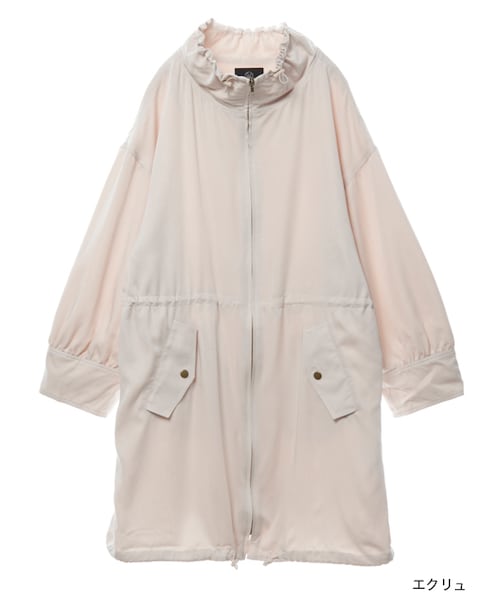 w closet（ダブルクローゼット）の「ハイネックギャザーコート（ジャケット/アウター・レディース・エクリュ/ピンク/Dベージュ・FREE）」の3枚目の写真