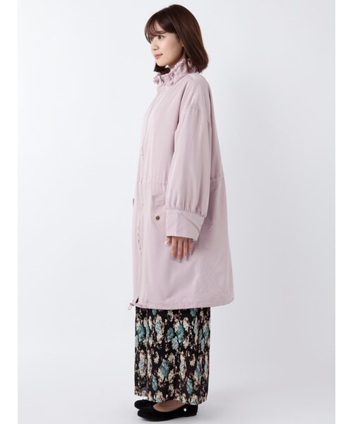 w closet（ダブルクローゼット）の「ハイネックギャザーコート（ジャケット/アウター・レディース・エクリュ/ピンク/Dベージュ・FREE）」の5枚目の写真