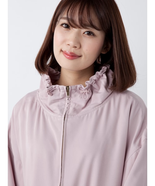 w closet（ダブルクローゼット）の「ハイネックギャザーコート（ジャケット/アウター・レディース・エクリュ/ピンク/Dベージュ・FREE）」の7枚目の写真