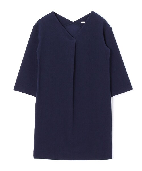 laboratory work（ラボラトリーワーク）の「ニットコール重ねVタックワンピース（ワンピース/ドレス・レディース・オフホワイト/カーキ/ネイビー・M）」の3枚目の写真