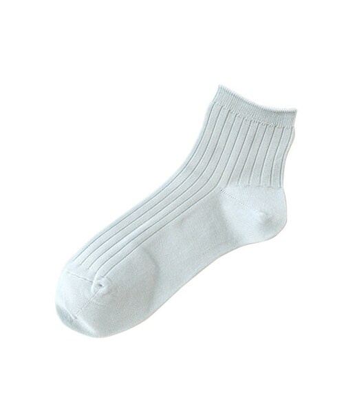 靴下屋（クツシタヤ）の「◆高橋愛さん着用◆冷感ドライ6×2リブショートソックス（ソックス・靴下・レディース・サラシ/シルバーグレー/クロ/ベージュ/シュアカ/シャーベット/オレンジ/キミドリ/ダルサックス/ブルー/コン/ラベンダー・22.0～24.0cm）」の11枚目の写真