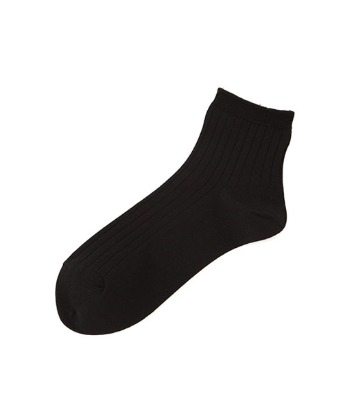 靴下屋（クツシタヤ）の「◆高橋愛さん着用◆冷感ドライ6×2リブショートソックス（ソックス・靴下・レディース・サラシ/シルバーグレー/クロ/ベージュ/シュアカ/シャーベット/オレンジ/キミドリ/ダルサックス/ブルー/コン/ラベンダー・22.0～24.0cm）」の2枚目の写真