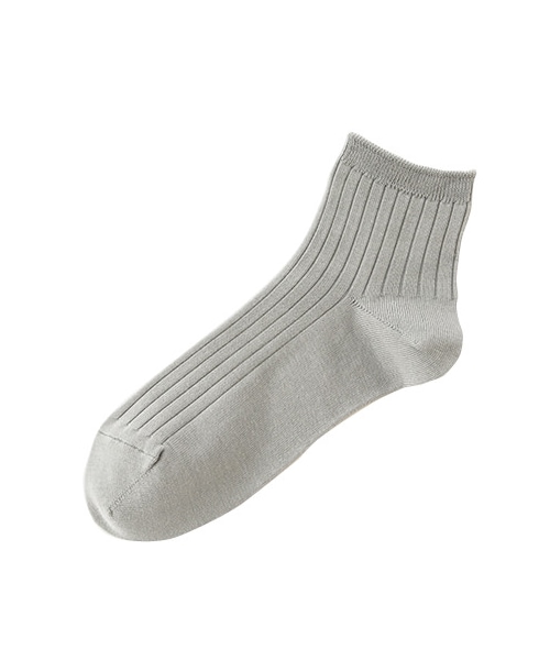 靴下屋（クツシタヤ）の「◆高橋愛さん着用◆冷感ドライ6×2リブショートソックス（ソックス・靴下・レディース・サラシ/シルバーグレー/クロ/ベージュ/シュアカ/シャーベット/オレンジ/キミドリ/ダルサックス/ブルー/コン/ラベンダー・22.0～24.0cm）」の3枚目の写真