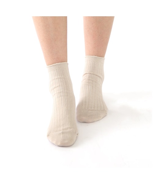 靴下屋（クツシタヤ）の「◆高橋愛さん着用◆冷感ドライ6×2リブショートソックス（ソックス・靴下・レディース・サラシ/シルバーグレー/クロ/ベージュ/シュアカ/シャーベット/オレンジ/キミドリ/ダルサックス/ブルー/コン/ラベンダー・22.0～24.0cm）」の14枚目の写真