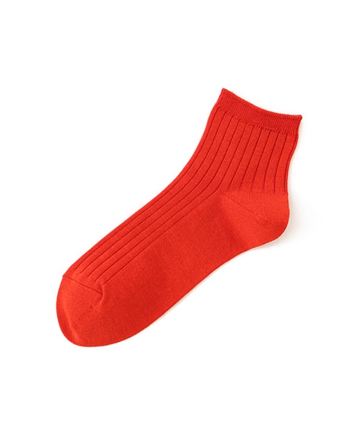 靴下屋（クツシタヤ）の「◆高橋愛さん着用◆冷感ドライ6×2リブショートソックス（ソックス・靴下・レディース・サラシ/シルバーグレー/クロ/ベージュ/シュアカ/シャーベット/オレンジ/キミドリ/ダルサックス/ブルー/コン/ラベンダー・22.0～24.0cm）」の8枚目の写真