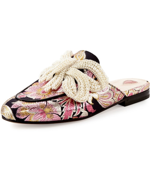 GUCCI（グッチ）の「Gucci Princetown Bow Brocade Mule, Pink