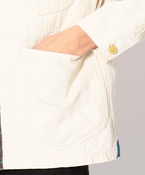 BOHEMIANS（ボヘミアンズ）の「BOHEMIANS/ボヘミアンズ 別注NATURAL DENIM PATCH STAND COL CA JAC（ジャケット/アウター・メンズ・WHITE・S/M/L）」の8枚目の写真