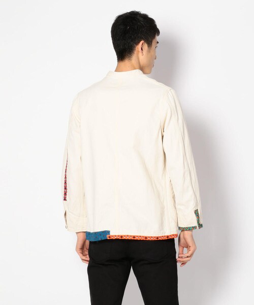 BOHEMIANS（ボヘミアンズ）の「BOHEMIANS/ボヘミアンズ 別注NATURAL DENIM PATCH STAND COL CA JAC（ジャケット/アウター・メンズ・WHITE・S/M/L）」の4枚目の写真