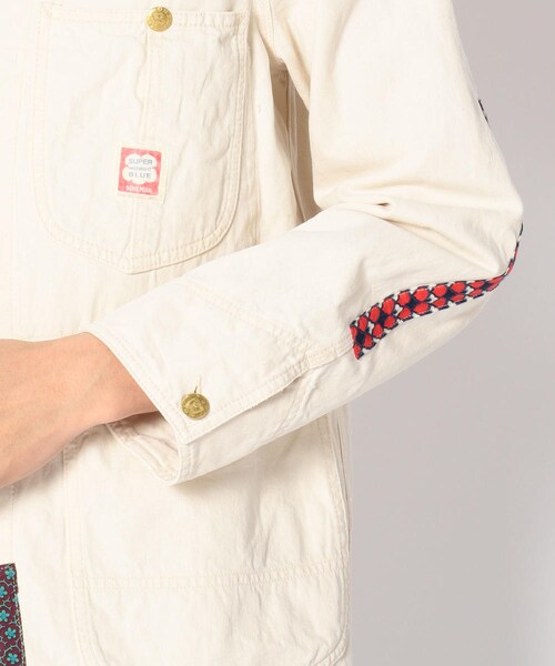 BOHEMIANS（ボヘミアンズ）の「BOHEMIANS/ボヘミアンズ 別注NATURAL DENIM PATCH STAND COL CA JAC（ジャケット/アウター・メンズ・WHITE・S/M/L）」の7枚目の写真