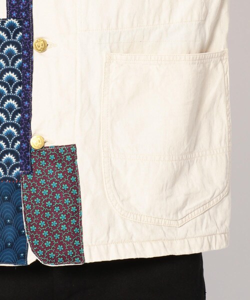 BOHEMIANS（ボヘミアンズ）の「BOHEMIANS/ボヘミアンズ 別注NATURAL DENIM PATCH STAND COL CA JAC（ジャケット/アウター・メンズ・WHITE・S/M/L）」の9枚目の写真