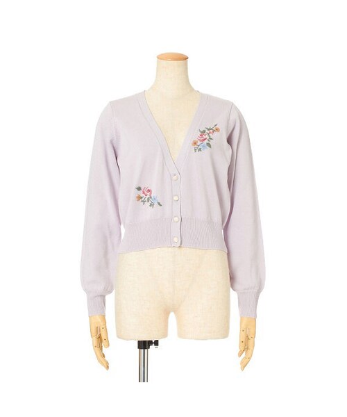 F i.n.t(フィント)の「ローズ刺繍Vネックニットカーディガン/F&A(カーディガン/ボレロ・レディース・その他)」の4枚目の写真