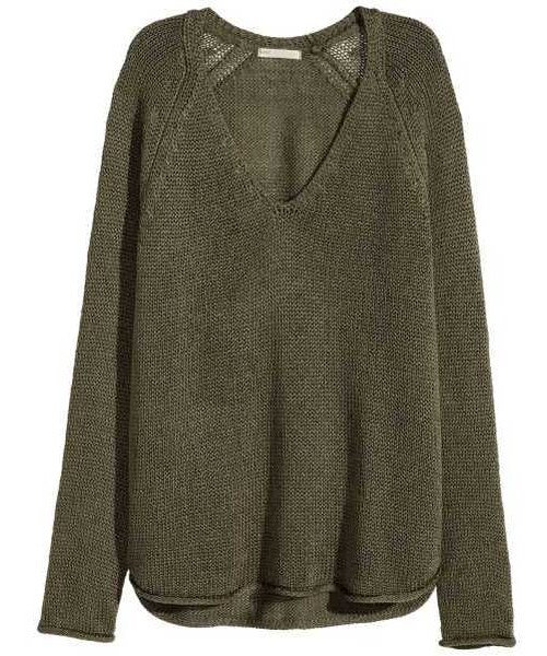 H&M（エイチ・アンド・エム）の「H&M Knit Sweater（ニット/セーター・レディース・Apricot/Dark gray/White/Light pink/Khaki green・XS/M/S/L/XL）」の4枚目の写真