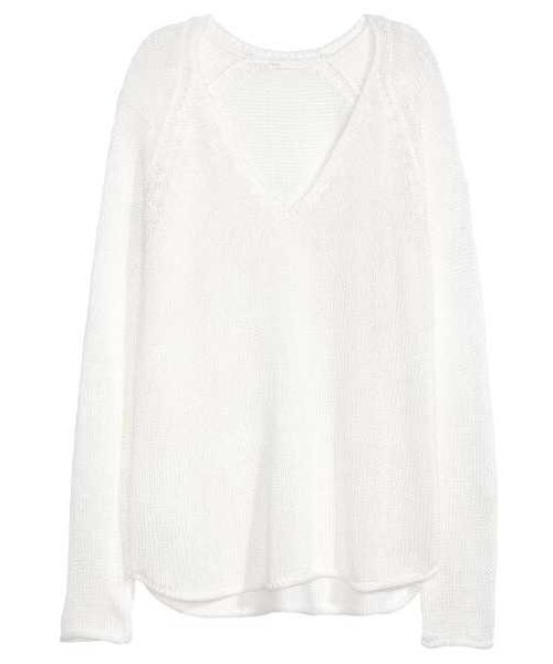 H&M（エイチ・アンド・エム）の「H&M Knit Sweater（ニット/セーター・レディース・Apricot/Dark gray/White/Light pink/Khaki green・XS/M/S/L/XL）」の2枚目の写真