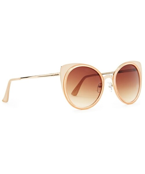 FOREVER 21（フォーエバー トゥエンティーワン）の「FOREVER 21 gradient cat eye sunglasses（サングラス・レディース・Gold/peach・ONE SIZE）」の3枚目の写真