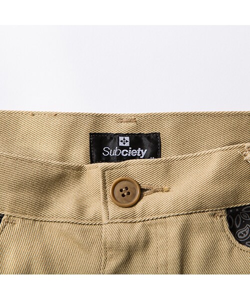 Subciety（サブサエティ）の「WORK SHORTS-PAISLEY-（パンツ・メンズ・BLACK/BEIGE・S/M/L/XL）」の5枚目の写真