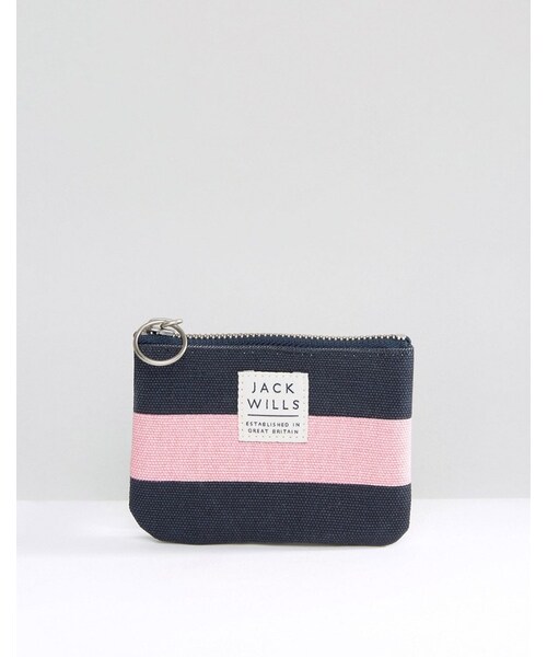 Jack Willsの「Jack Wills Pink & Navy Zip Top Coin Purse（財布）」 WEAR