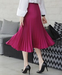 DHOLIC | ウエストゴムシルキープリーツミモレスカート(スカート)