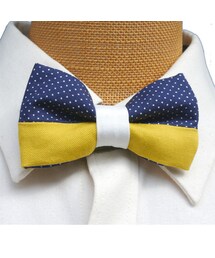 NIRAME.CO | 蝶ネクタイ　ネイビードット×マスタード(蝶ネクタイ)
