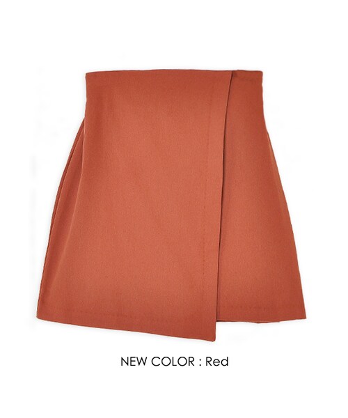 flower（フラワー）の「wrap mini skirt～ラップミニスカート（スカート・レディース・beige/pink/blue/red・FREE）」の4枚目の写真
