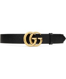GUCCI | Leather belt with double G buckle(ベルト)