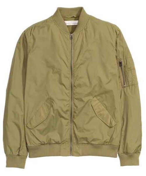H&M（エイチ・アンド・エム）の「H&M Bomber Jacket（テーラードジャケット・メンズ・Khaki green/Black/Olive green/Dark blue・M/XS/S/XXL/XL/L）」の3枚目の写真