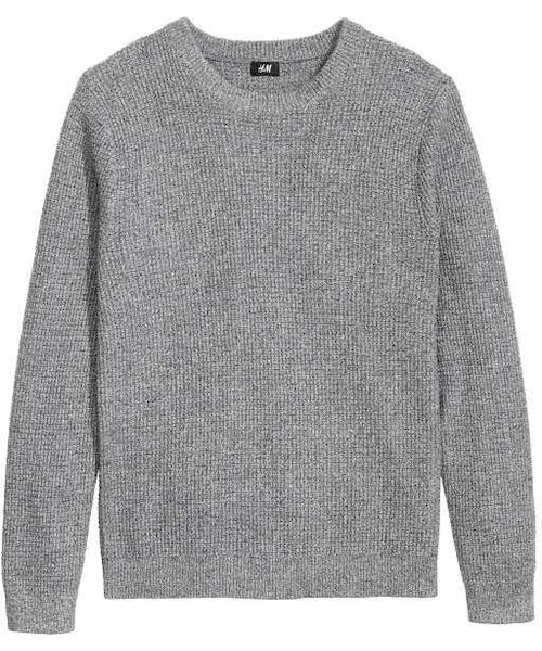 H&M（エイチ・アンド・エム）の「H&M Textured-knit Sweater（ニット/セーター・メンズ・Black/Gray melange/Natural white/Dark blue・XS/XXL/S）」の3枚目の写真