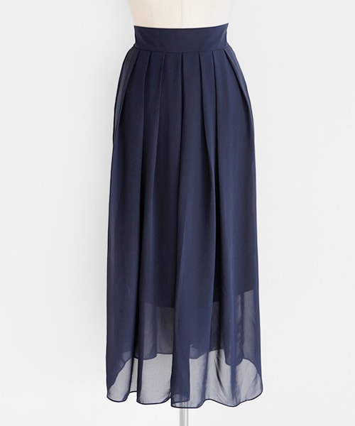 DHOLIC（ディーホリック）の「ウエストゴムプリーツシフォンミモレスカート（スカート・レディース・FREE）」の4枚目の写真