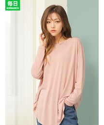 KORMARCH | 5色ベーシックデイリーラウンドネックTシャツ(Tシャツ/カットソー)