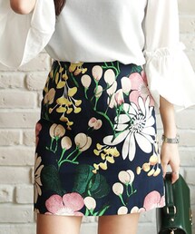 DHOLIC | ビッグフラワープリントタイトミニスカート(スカート)