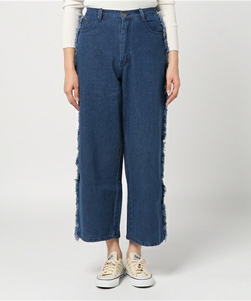 archives（アルシーヴ）の「【WEB限定】フリンジデニムバギーパンツ（デニムパンツ・レディース・ブルー/ネイビー/サックスブルー・MEDIUM）」の6枚目の写真