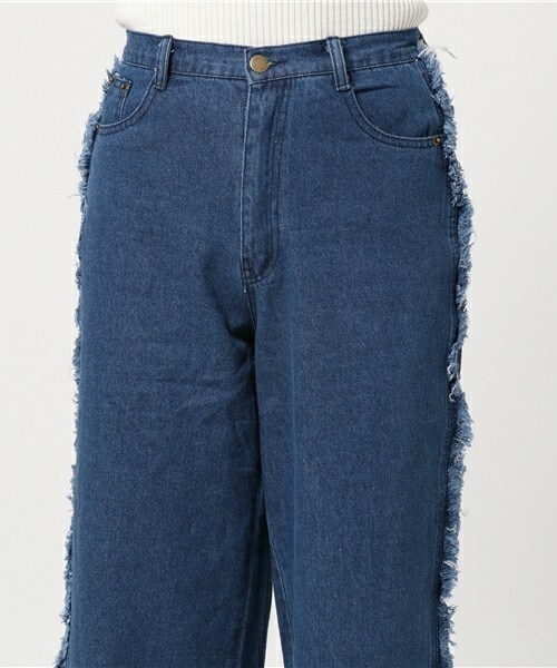 archives（アルシーヴ）の「【WEB限定】フリンジデニムバギーパンツ（デニムパンツ・レディース・ブルー/ネイビー/サックスブルー・MEDIUM）」の9枚目の写真