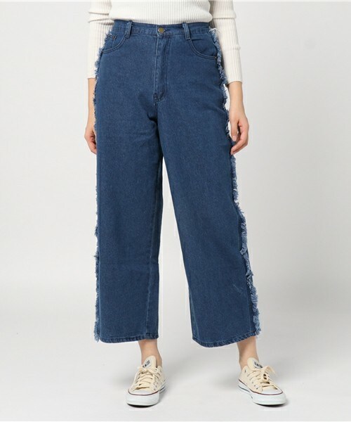 archives（アルシーヴ）の「【WEB限定】フリンジデニムバギーパンツ（デニムパンツ・レディース・ブルー/ネイビー/サックスブルー・MEDIUM）」の5枚目の写真