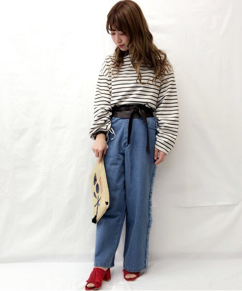 archives（アルシーヴ）の「【WEB限定】フリンジデニムバギーパンツ（デニムパンツ・レディース・ブルー/ネイビー/サックスブルー・MEDIUM）」の19枚目の写真