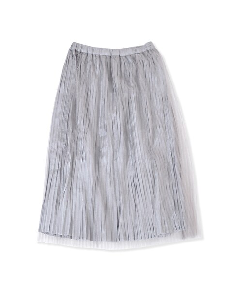 flower（フラワー）の「tulle pleats sk～ﾁｭｰﾙﾌﾟﾘｰﾂｽｶｰﾄ（スカート・レディース・pink/gray・FREE）」の2枚目の写真