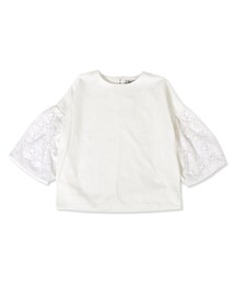 flower | cutwork balloon top～ｶｯﾄﾜｰｸﾊﾞﾙｰﾝﾄｯﾌﾟ(Tシャツ/カットソー)