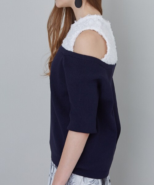 ELENDEEK（エレンディーク）の「【NEWBRAND】ショルダーレスニット