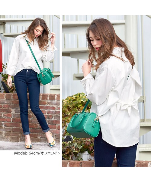 KOBE LETTUCE（コウベレタス）の「主役級のデザイン！バックスリットウエストリボン☆バルーンスリーブシャツ[C2557]（Tシャツ・カットソー・レディース・other・FREE）」の6枚目の写真