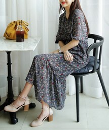 DHOLIC | カシュクールフラワーパターンワンピース(ワンピース)