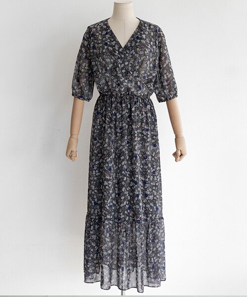 DHOLIC（ディーホリック）の「カシュクールフラワーパターンワンピース（ワンピース・レディース・FREE）」の2枚目の写真