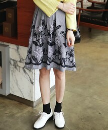 DHOLIC | フラワーディテール刺繍フレアスカート(スカート)