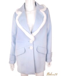 Bobon21 | 襟ファー羊毛混チェスターコート(チェスターコート)