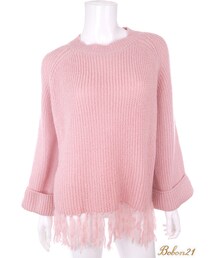 Bobon21 | スウィートフリンジニットチュニック(ニット/セーター)
