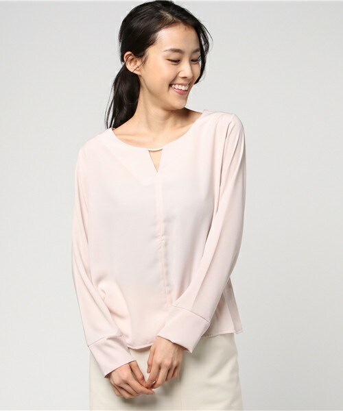 Cheek（チーク）の「金具付きブラウス（シャツ/ブラウス・レディース・オフホワイト/ネイビー/ピンク・MEDIUM）」の3枚目の写真